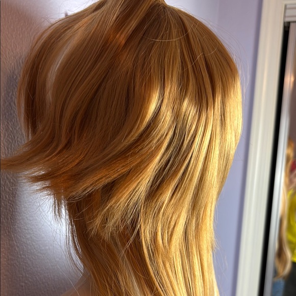 Extra Long Anna Frozen - Strawberry Blonde Wig With White Streak Highlights - Picture 5 of 10